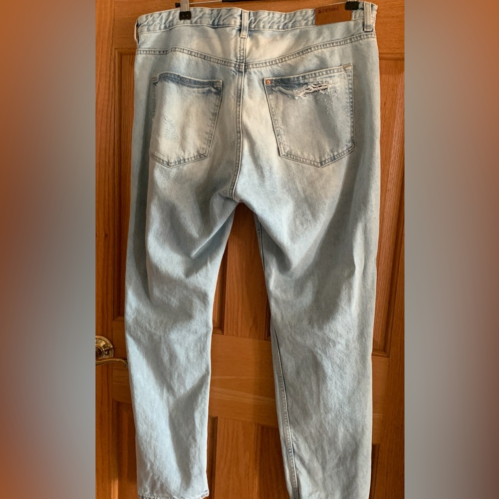 Destroyed Distressed Low Waist Boyfriend Jeans &Denim By H&M Women’s 33/32 - Picture 5 of 12